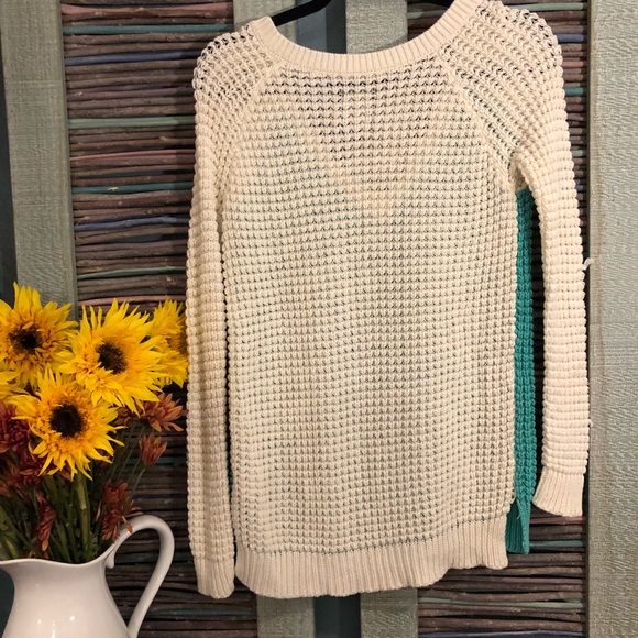 Wide-knit two-tone jegging sweater - Picture 3 of 4